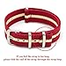 CIVO Watch Bands Premium Ballistic Nylon Watch Strap Stainless Steel Buckle (Crimson/Khaki, 22mm)