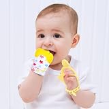 Vicloon Baby Teething Set 2Pcs Mittens Glove Toy Silicone Yellow 0-6M view 7