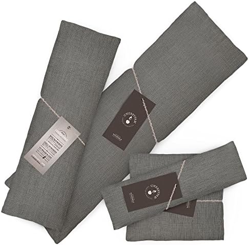 Cherrypak Cherry Pit Pack Therapy Hot & Cold Compress Pillow, Reusable, Natural, Microwavable & Aromatherapy (Grey Linen, Standard 17x5.5)
