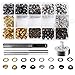 200 Sets Grommet Kit 1/4 Inch, Upgraded 4 Colors Grommets Eyelets with 3 Pcs Install Tool and Storage Box, Easy to Use for Tarps, Fabric, Canvas, Clothing, Paper, Leather
