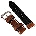 szzijia 24mm Width Brown Genuine Leather Wristwatch Band Men Watch Strap Watchband