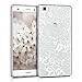kwmobile TPU Case Compatible with Huawei P8 Lite (2015) - Case TPU Phone Cover - Sea of Flowers White/Transparent