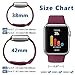 iGK Sport Band Compatible for Apple Watch 42mm, Soft Silicone Sport Strap Replacement Bands Compatible for iWatch Apple Watch Series 3, Series 2, Series 1 42mm Wine Red Large