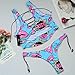 tengweng Women's African Print Two Piece Lace Up Bikini Set High Cut Thong Swimsuit L BQB05