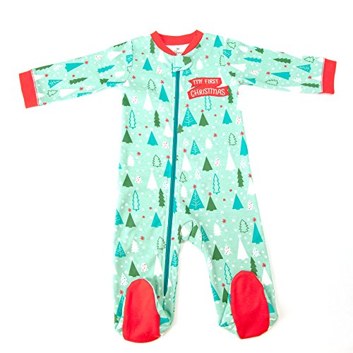 Hallmark Baby Festive Holiday Sleepytime One Piece (6-9 Months, Mint Green Trees)