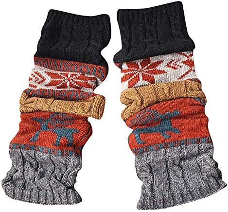 Women Winter Warm Leg Cable Knit Knitted Crochet High Over The Knee Socks Socks Leggings (Black, Free size)