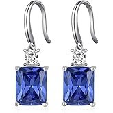 Sterling Silver Birthstone Earring For Woman -Dangle Earrings Jewelry Birthday Gifts for Women,Girlfriend,Wife,Mom - Graduation, Friendship,Birthday, Anniversary