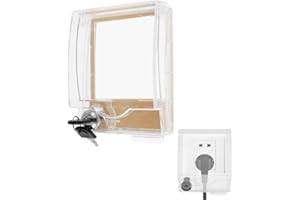 Shengsenfu 1 Pcs Baby Safety Outlet Cover Box Key, Easier Operation, Socket Waterproof Covers Plug Child Proof, Operation Fit