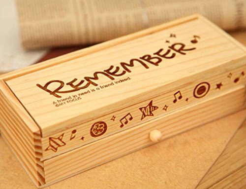 Daiweis Multi-function wooden pencil case ï¼ŒSmall Blackboard Pen Case ï¼ˆIncluding three chalk and one chalk rubbingï¼‰