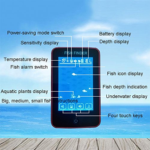 Zero Fish Finder Alarm Wireless Sonar Sensor And Handheld LCD Display Monitor Touch Screen Design Sonar Probe TF-9043