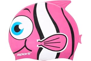 Sporti Silicone Swim Cap for Kids, Unisex Youth Swimming Cap, Protection Bathing Caps for Your Children, Aged 2-10