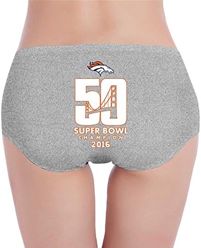 Custom Women's Funny Low-Waist Seamless Denver Football Team Champion 50th Hipster Lingerie Ash L
