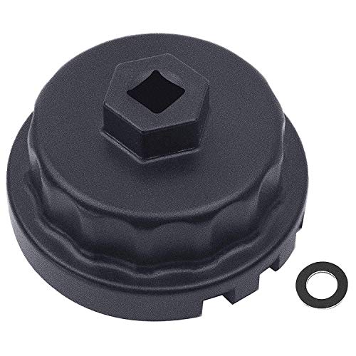 Heavy Duty Oil Filter Wrench+Oil Drain Plug Gasket for Toyota, Lexus , RAV4, Camry, Tundra, Highlander, Sienna and More - Oil Filter Cap Removal Tool for 2.5L to 5.7L Engines with 64mm Oil Filter - Thumbnail 5