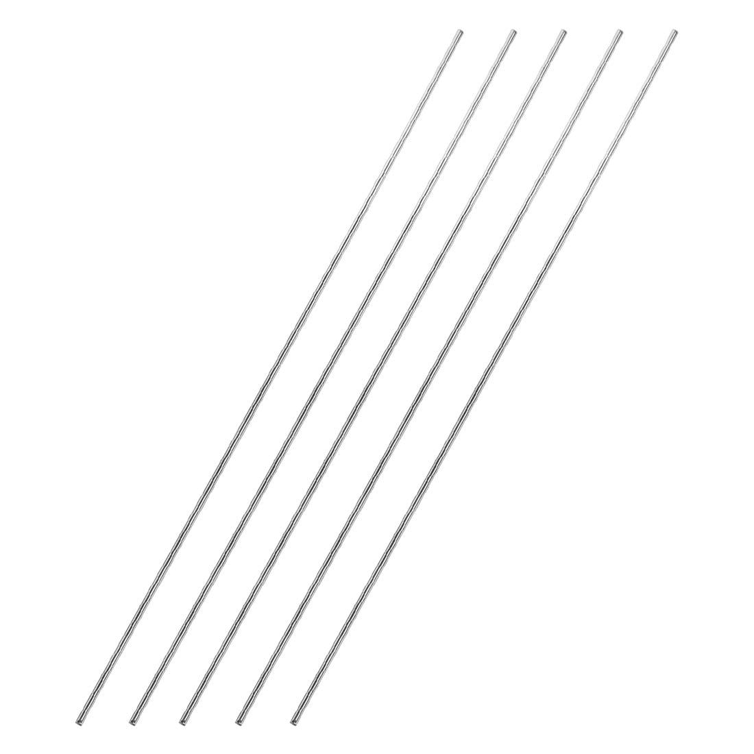 sourcing map 1.5mm x 300mm 304 Stainless Steel Solid Round Rod for DIY Craft - 5pcs