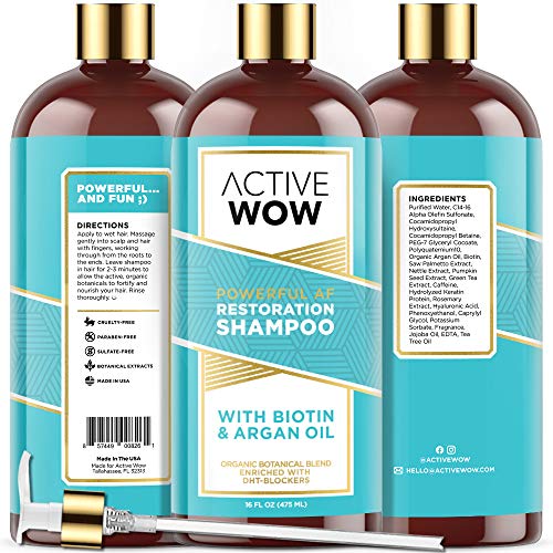 Active Wow Hair Growth Shampoo DHT Blockers with Argan Oil & Organic