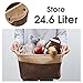 EZOWare Set of 3 Large Canvas Fabric Tweed Storage Organizer Cube Set W/Handles for Nursery Kids Toddlers Home and Office - 15 L x 10.5 W x 9.4 H -Brown/Beige