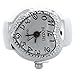 TOOGOO(R) Silver Tone Quartz Heart Pocket Finger Ring Watch