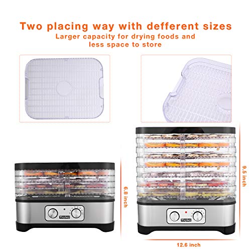 Hauture Food Dehydrator Machine, 8 Trays Food Dehydrator, Temperature Control for Beef Jerky Preserving Wild Food and Fruit Vegetable Dryer in Home Kitchen, BPA Free/400 Watt