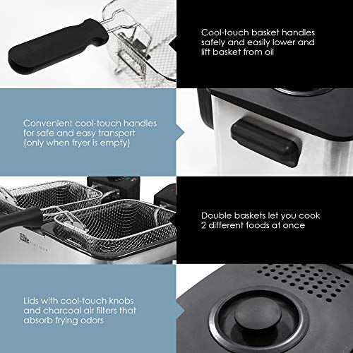 Elite Platinum EDF-4080 Maxi-Matic 8 Quart Deep Fryer, Stainless Steel - Thumbnail 3