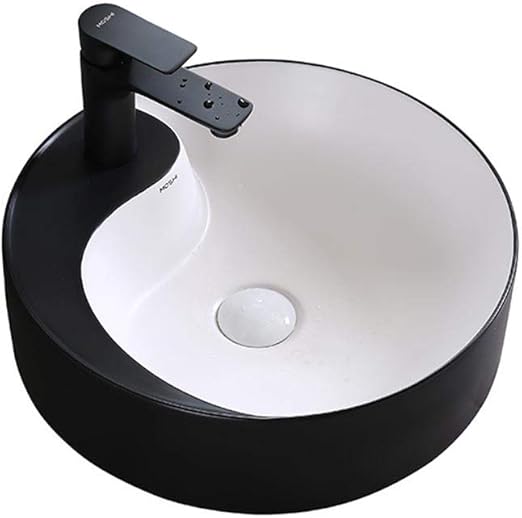 Lavabos sobre Encimera Tai Chi Ronda Negro y Blancos por Encima del