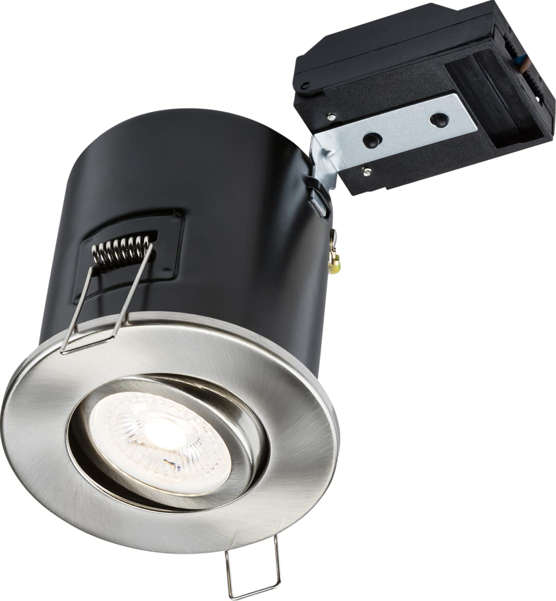 230V IP20 Tilt GU10 Fire-Rated Downlight Brushed Chrome
