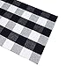 PRAGOO Cotton Rug Hand-Woven Checkered Carpet Braided Kitchen Mat Living Room Area Rug Black White Floor Rug 60x130cm
