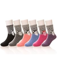 6 Pairs Children's Winter Warm Wool Socks Kids Boys Girls Socks