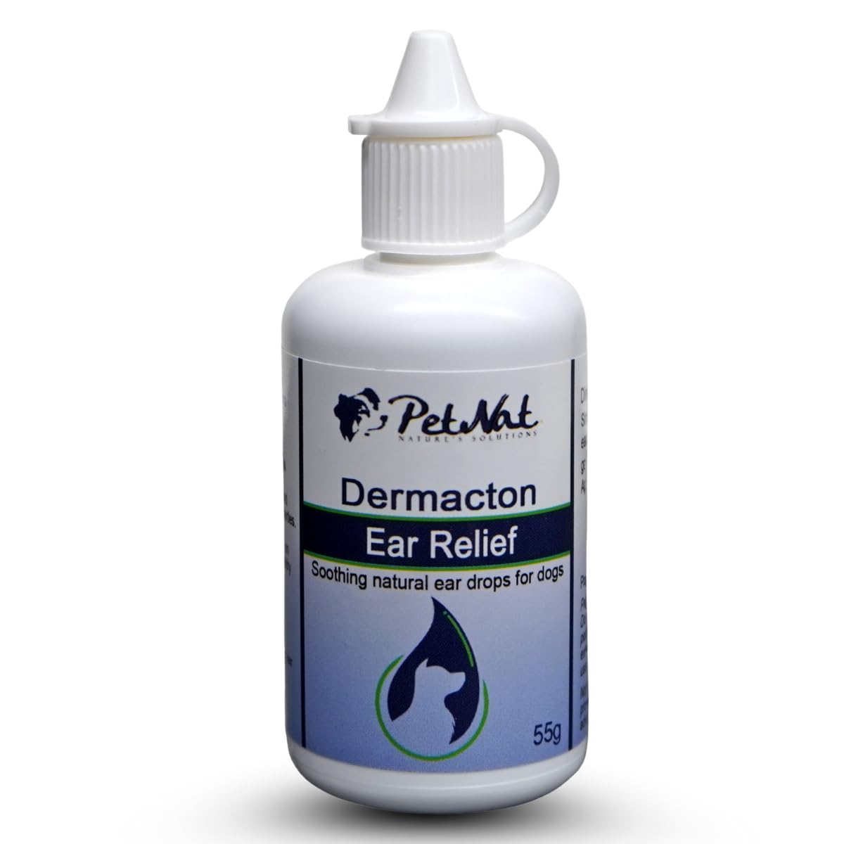 Petnat Dermacton Ear Relief Drops for Dogs | Stops head shaking, soothes sore, itchy, irritated ears | Stops Ear Odour & Discomfort Naturally