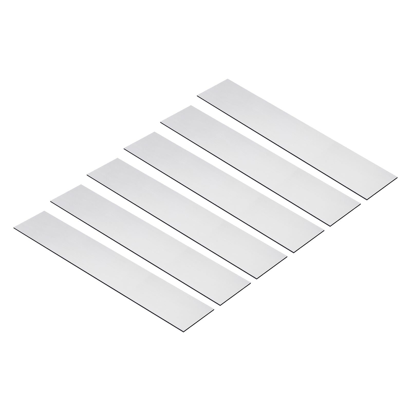 PATIKIL 10"x2" Blank Name Plates, 6 Pack Custom Engraved Name Plate Rectangle Laser Engraving Blanks for Personalized Nameplates Office Desk DIY Painting Supplies, Silver, Black