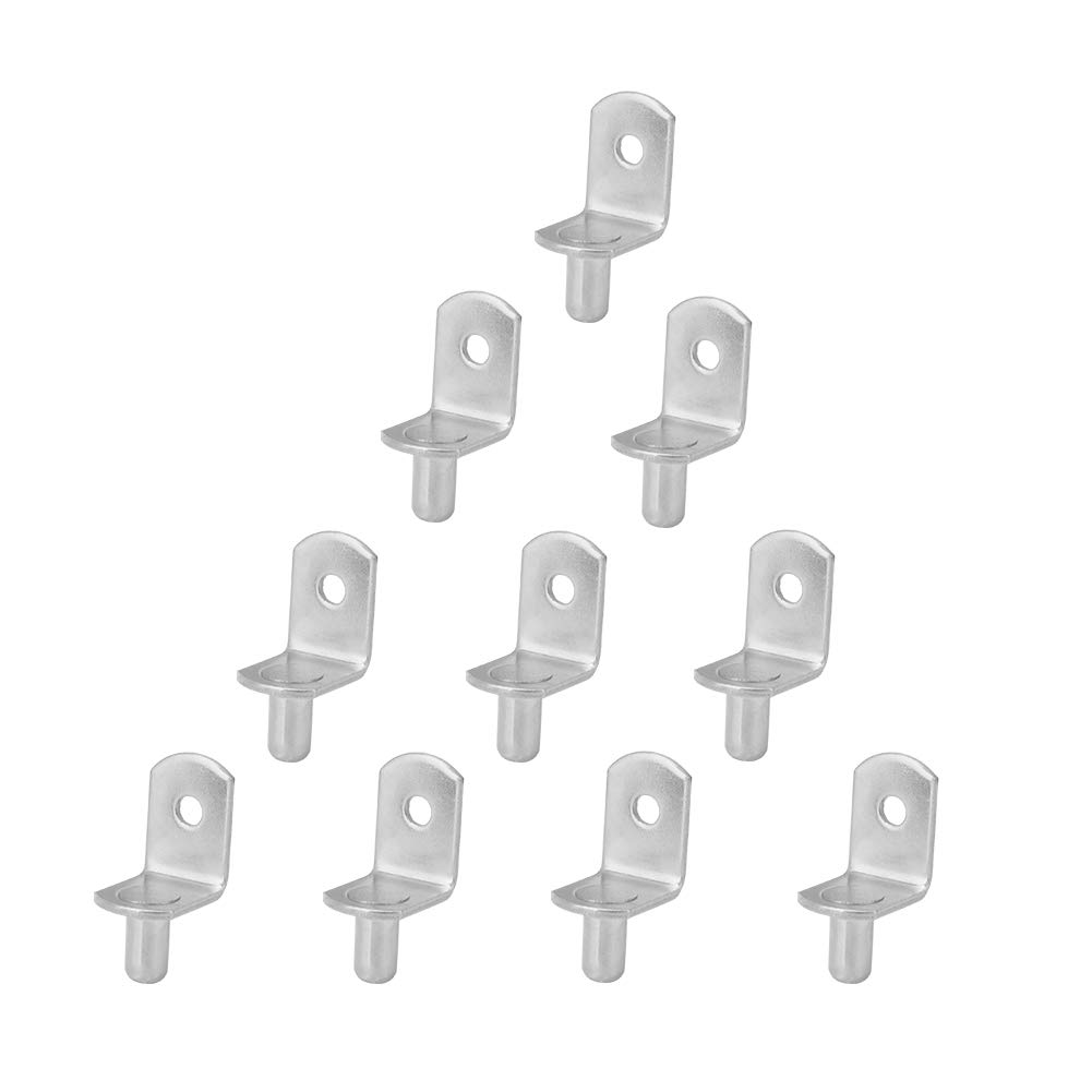 10 Pcs Shelf Support, Glass Shelf Bracket Made of Metal and Plastic for Wardrobe, Cupboard, Wine Cabinet, Display Stand, Table