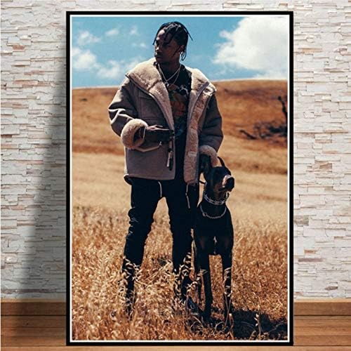 MZCYL Canvas Painting Wall Art Picture Travis Scott Rapper Music Star Fashion Poster Print Canvas Painting Gift Without Frame 40 * 60Cm