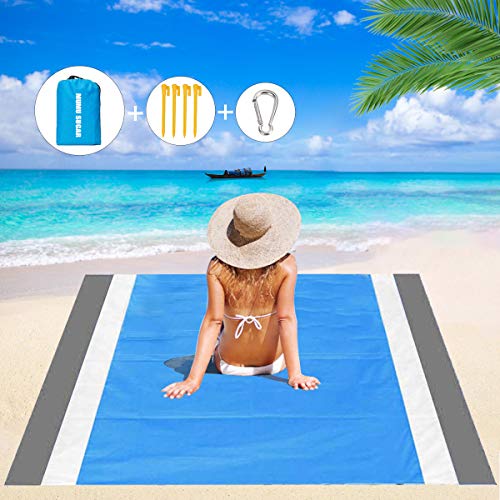Mumu Sugar Sand Free Beach Blanket, 79''×83'' Extra Large Outdoor