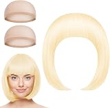 Aomig 3 Pack Short White Gold Bob Wigs Set with 2 Caps Neon Cosplay view 7