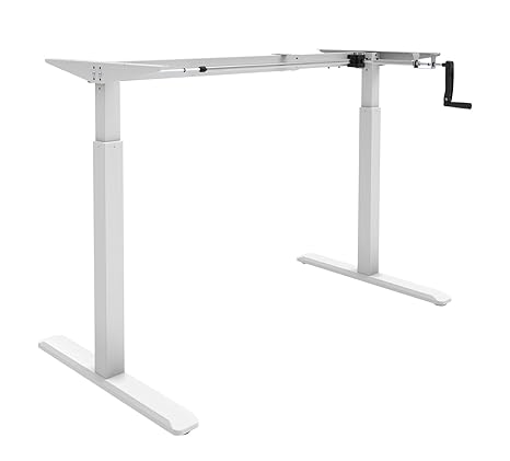 EXETA ergoK höhenverstellbarer Schreibtisch/Computertisch (Version 2019) manuell mit Eleganter Kurbel, höhenverstellbares Tis