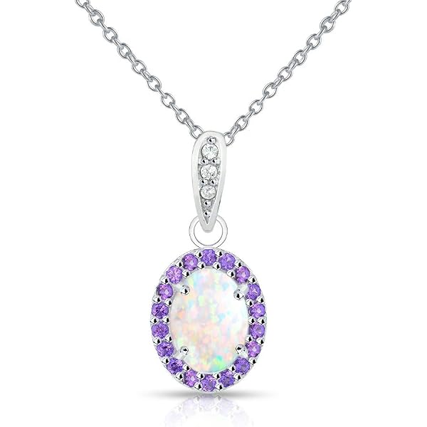GemStar USA Sterling Silver Necklace With Gemstones & White Topaz – Elegant Statement Pendant - View #9