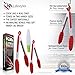 KJA Premium Kitchen Tongs: Set Of 2 (9 and 12 inch) Food Tongs Made With Heat Resistant Silicone – Stainless Steel Utensil For Cooking, BBQ, Grilling, Salad, Fish & Serving – Free Silicone Oil Brush