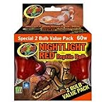Zoo Med Nightlight Reptile Bulb, 60-watt, Red, 2-Pack