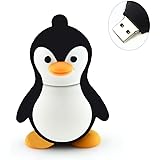 AreTop Flash Drive 32GB Pen Drive USB2.0 Cute Cartoon Miniature Penguin Shape Memory Stick Swivel Thumb Drives for Date Storage Gift for School Students Kids Children Teacher Collegue Employees