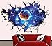New 3D Interstellar Space View Wall Stickers, SUPPION PVC Art Room Decals Murals Home Decoration-23.62''35.43''