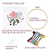 Unime Full Range of Embroidery Starter Kit with Partten, Cross Stitch Kit Including Embroidery Cloth with Color Pattern, Bamboo Embroidery Hoop, Color Threads, and Tools Kit (Posy)