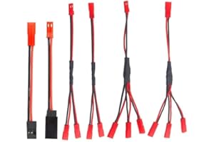 NUOFAN 6PCS JST Plug Splitter JST Male Female Y Cable JST Y Parallel Adapter Harness JST to JR Adapter for Traxxas TRX-4 1/10 RC Car Crawler Truck Cooling Fan ESC Battery Motor