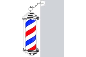 RLOZUI 15'' Barber Pole LED Light,Barber Shop Pole Light, Rotating LED Stripes Hair Salon Open Sign Outdoor, Hair Salon Barbe