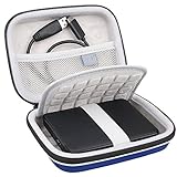 Lacdo EVA Shockproof Carrying Travel Case for Seagate Expansion, Seagate Backup Plus, Toshiba Canvio Basics, Silicon Power 1TB 2TB 4TB 5TB Portable External Hard Drive USB 3.0, Large Size Blue