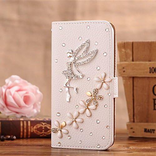 Wellpad Classic design bling leather wallet Credit card stand Case For Huawei ascend G730 phone (big-silver-angle clover)