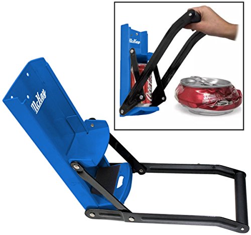 McKay 12 oz Metal Can Crusher/Smasher, Crushes Soda Cans, Beer Cans and Bottles - (Blue)