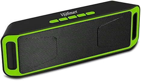 VtoSmart Stereo Waterproof Outdoor Portable Bluetooth Wireless Speaker,Louder Dual-Driver and Built-in Microphone Hands Free for iPhone iPad Samsung Nexus HTC Laptops and More...(Green)