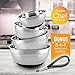 Golden Chef - Stainless Steel Mixing Bowl Set With Tight-Fitting Lids & Silicone Bottom With Bonus Whisk Nesting Metal Serving Bowls Ideal for Kitchen, Camping, And Food Storage