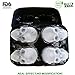 WllRun 3D Skull Silicone Ice Cube Mold Tray, Vivid Skull Mould, Four Giant Cavities, Cube Maker in Shapes for Juice, Jelly, Chocolate, Whiskey Ice, Cocktails, Cola, BLACK