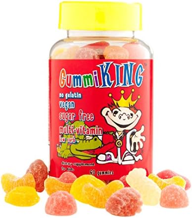 Gummi King Sugar Free Multi Vitamin Supplement, 60 Count by Rubber Grapefruit Lemon/Orange/Grape/Strawberry/Cherry/King