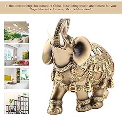 HEEPDD Elephant Statue, Feng Shui Golden Elegant